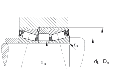 圓錐滾子軸承 JK0S050, 整體圓錐滾子軸承，單側(cè)唇密封，直徑系列 0