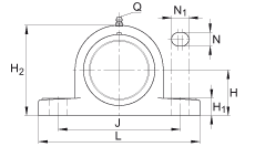 直立式軸承座單元 RASEY50-TV-VA, 塑料軸承座，內(nèi)圈帶平頭螺釘?shù)耐馇蛎媲蜉S承，耐腐蝕設(shè)計，R密封