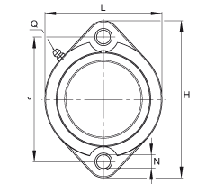 軸承座單元 GLCTE30-TV-FA125.5, 兩孔塑料軸承座，帶偏心鎖圈的外球面球軸承，帶 Corrotect? 涂層，P型密封