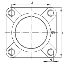 軸承座單元 PCJ30-TV-FA125.5, 四孔塑料軸承座，帶偏心鎖圈的外球面球軸承，帶 Corrotect? 涂層，P型密封