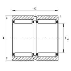 滾針軸承 RNA6911-ZW, 尺寸系列 69，雙列