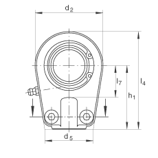 液壓桿端軸承 GIHRK35-DO, 根據(jù) DIN ISO 12 240-4 標(biāo)準(zhǔn)，帶右旋螺紋夾緊裝置，需維護(hù)
