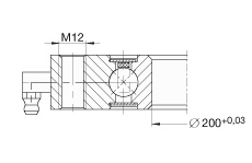 四點接觸球軸承 VU130225, 無齒，兩側(cè)唇密封