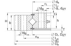 交叉滾子軸承 XA120235-N, 有外齒，兩側(cè)唇密封