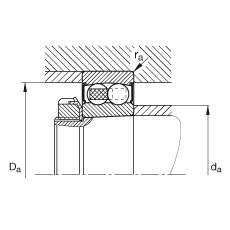 自調(diào)心球軸承 2210-K-2RS-TVH-C3, 根據(jù) DIN 630 標(biāo)準(zhǔn)的主要尺寸, 錐孔，錐度 1:12，兩側(cè)唇密封