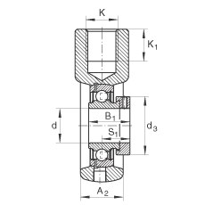 吊裝式軸承座單元 PHE30, 鑄鐵軸承座，帶偏心鎖圈的外球面球軸承，P 型密封