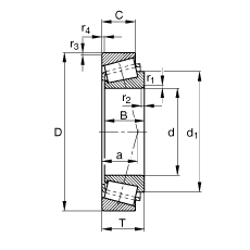 圓錐滾子軸承 32318-A, 根據(jù) DIN ISO 355 / DIN 720 標(biāo)準(zhǔn)的主要尺寸，可分離，調(diào)節(jié)或成對(duì)